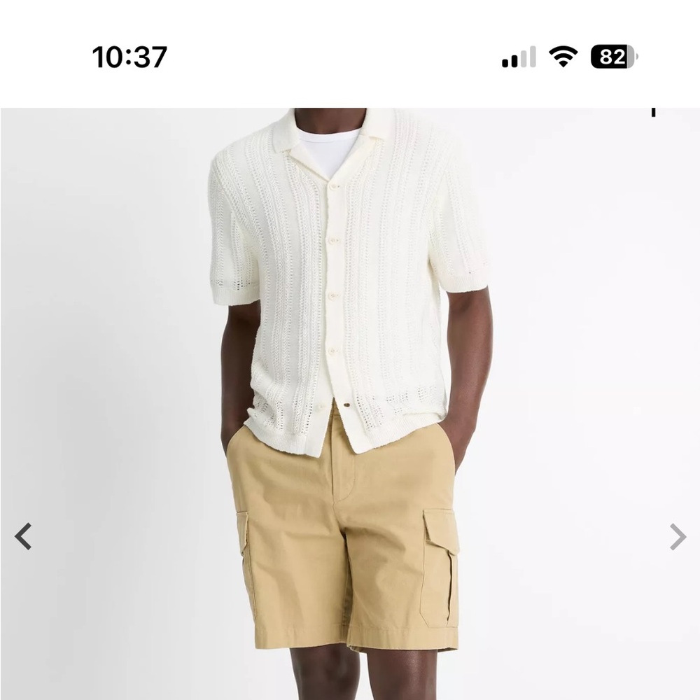 Vince men’s Cotton & Linen-Blend Crochet Cabana Shirt NWT